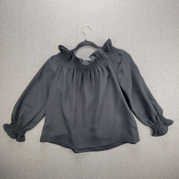Tuckernuck XS Black Off the Shoulder Marguerite Ruffle Neckline Blouse *READ* - Picture 2 of 9